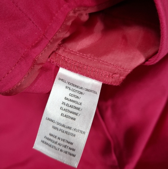 Adrianna Papell Pants Woman 10 Hot Pink Midrise Cropped Straight Stretchy Preppy - Picture 11 of 11